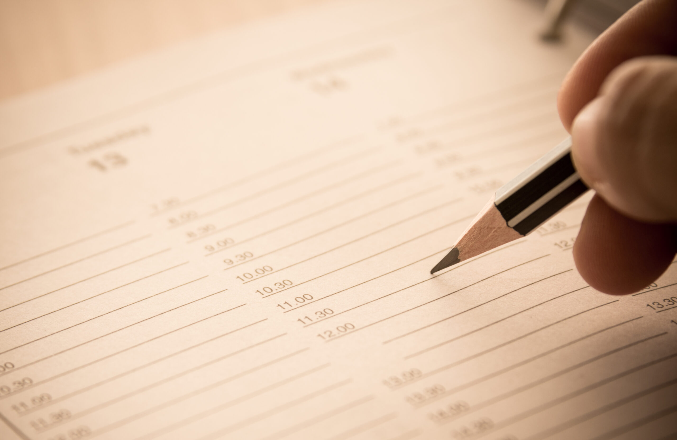 Pencil on an accountants sheet Pencil on an accountants sheet